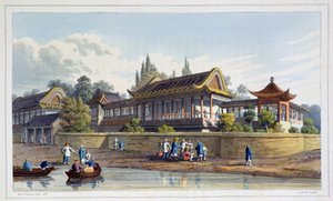 Zomerpaleis van de keizer, tegenover de stad Tien-Sing, China, 1817