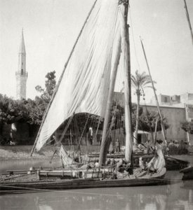 Aan het Mahmoudiyah-kanaal, Alexandrië, Egypte