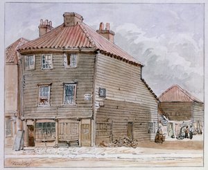 Uitzicht op een oud huis in High Street, Lambeth
