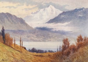Mont Blanc vanaf Morges door J. Hardwicke Lewis