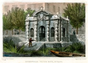 Buckingham Water Gate, Strand, Westminster, Londen, 1830