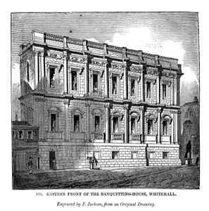 Oostelijke voorkant van het banketgebouw, Whitehall, 1843