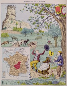 Auvergne en Limousin, illustratie voor Le Tour de France door Marie de Grandmaison door J. Maurel