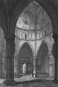 Interieur van de Temple Church door John Preston Neale