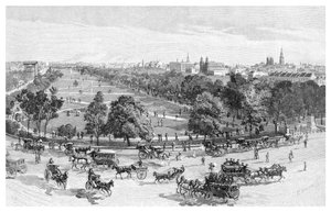 Hyde Park, Sydney, New South Wales, Australië, 1886