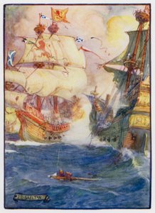 Schotse marinekapitein Sir Andrew Wood van Largo en zijn twee schepen de Yellow Carvel en de Flower, verslaan vier Engelse schepen bij Dunbar, 1489