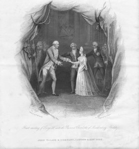 Eerste ontmoeting van George III met Prinses Charlotte..., 1761, midden 19e eeuw door J. Rogers