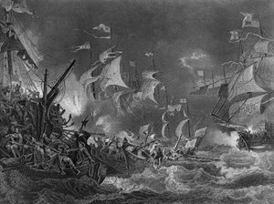 De nederlaag van de Spaanse Armada, 1588 c1857