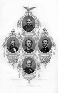 Union Civil War Admiraals Winslow, Goldsborough, Du Pont, Dahlgren en Stringham, 1862-1867