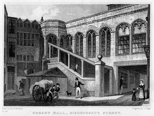 Crosby Hall, Bishopsgate Street, City of London, 1830