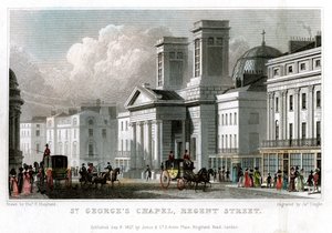 St Georges Chapel, Regent Street, Westminster, Londen door J. Tingle