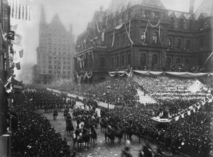 Inwijdingsceremonies op Adams Street, Chicago, voor de Wereld Columbian Expositie, 1892