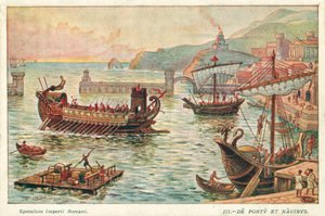 Oude Romeinse haven en schepen door J. Williamson