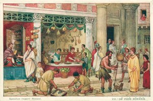 Oude Romeinse straatscène