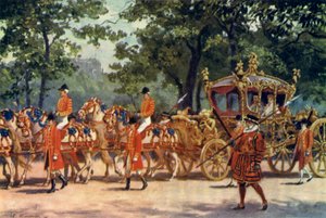 De kroningskoets, kroningsprocessie van koning Edward VII door J. Williamson