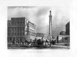 De zuil van de hertog van York, Londen, 19e eeuw
