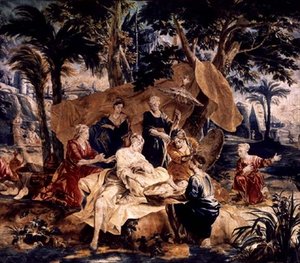 De Vondst van Mozes, gemaakt in de werkplaatsen van Frans en Pieter van de Borcht (c.1763)