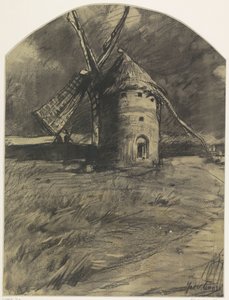 Vervallen windmolen door Jac van Looij