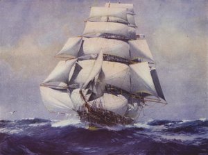 Klipperschip Lightning in volle zeil