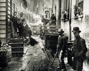 Uitzicht op Little Italy, Mulberry Street, New York, VS, ca. 1890