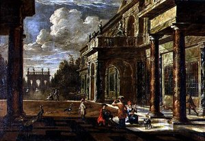 Muzikanten buiten Renaissance Paleizen