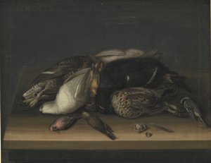Watervogels op een houten tafel