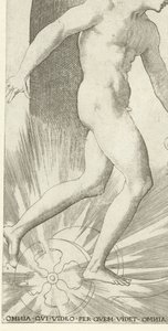 Apollo met lauwerkrans op een wagen