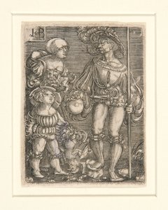 Voetsoldaat met vrouw en kind