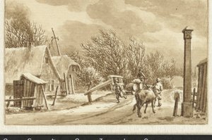 Landschap met opstekende storm