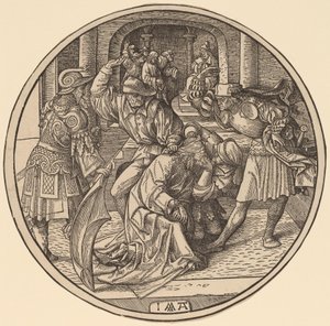 De Bespotting van Christus en Christus voor Kajafas