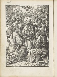Uitstorting van de Heilige Geest door Jacob Cornelisz van Oostsanen