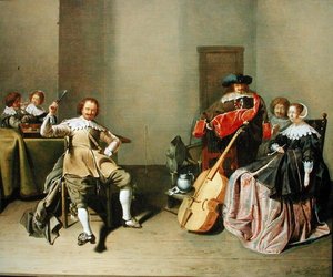 Een vrolijk gezelschap in een interieur door Jacob Duck