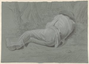 Man liggend onder bomen door Jacob Ernst Marcus (attributed to)