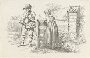 Maaier in gesprek met een meisje