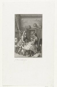 Tsaar Peter de Grote en burgemeester Nicolaes Witsen bestuderen een kaart, 1814 door Jacob Ernst Marcus