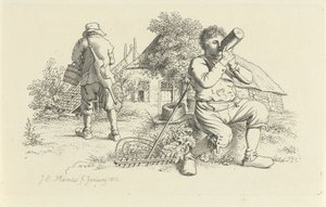 Twee boeren op een erf
