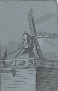 Windmolen met houten onderbouw door Jacob Ernst Marcus