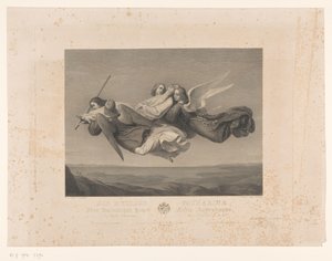 Heilige Catharina van Alexandrië ten hemel gedragen door engelen door Jacob Felsing