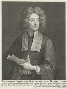 Portret van de Componist en Violist Arcangelo Corelli door Jacob Folkema