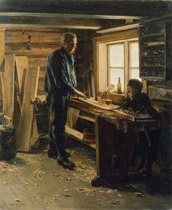 In de timmerwerkplaats