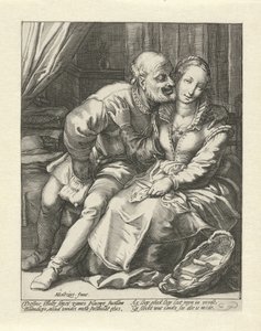 Afwijzing van een oude man door Jacob Goltzius (II)