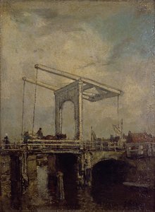 Een Ophaalbrug in een Nederlandse Stad, 1875 door Jacob Henricus or Hendricus Maris
