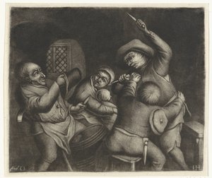 Vechtende mannen door Jacob Hoolaart