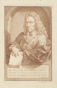 Portret van Arnold Houbraken door Jacob Houbraken
