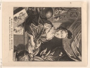 Portret van Maria Sibylla Merian door Jacob Houbraken