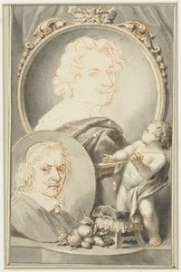 Portretten van Anton van Dyck en Jacob de Bray door Jacob Houbraken