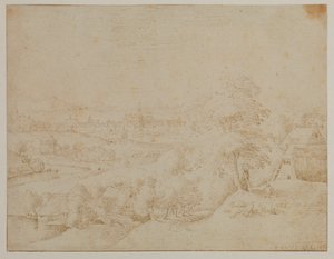 Landschap met een stad, 16e eeuw
