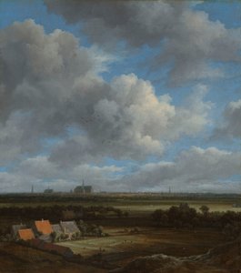 Gezicht op Haarlem vanuit het noordwesten, met de bleekvelden op de voorgrond