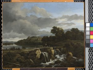 Landschap met Waterval door Jacob van Ruisdael