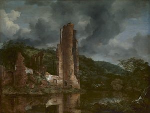 Landschap met de ruïnes van het kasteel van Egmond, 1650-55
